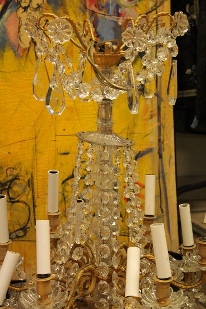Style Louis XVI 
Pair of chandeliers in chased...