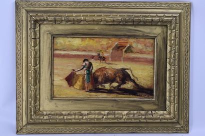 Manuel CACERES (XX). Bullfighting scene....