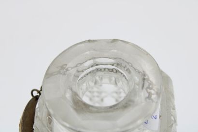 Suite of four crystal flasks cut to the wheel...