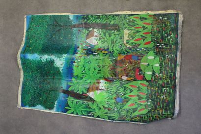 A lot of 6 Haitian paintings. oil on canvas....