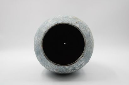 Large stoneware ovoid vase decorated with...