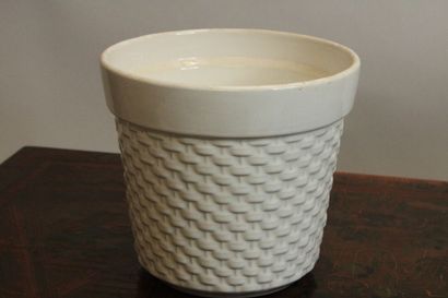 Meeting of earthenware including three cylindrical...