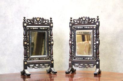 TONKIN, early 20th century. Pair of mirrors...