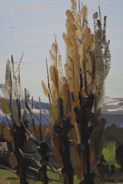 School of the XXth. Autumnal landscape. Oil...