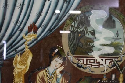 CHINA. Pendant representing geishas painting...