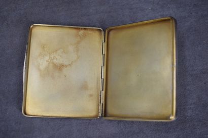 Silver and vermeil box with sunburst decoration....