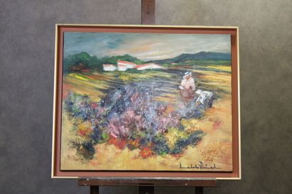 Paysage
School of the XXth century, Fields...