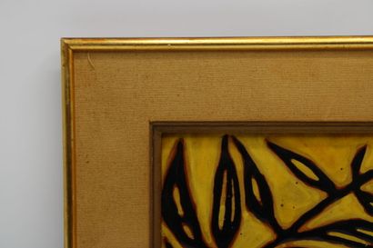 Jean LURCAT (1892-1966). Framed ceramic tile,...