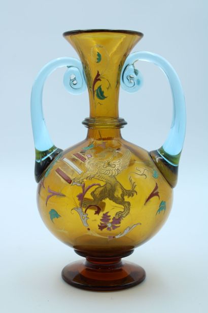 AUGUSTE Jean (1830 - 1904). Vase with handles...