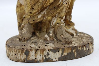 Sainte femme en bois sculpté en ronde-bosse,...