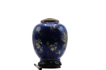 CHINA. Vase in blue porcelain decorated with...