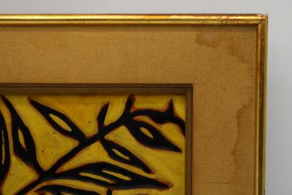 Jean LURCAT (1892-1966). Framed ceramic tile,...