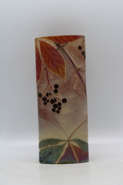 LEGRAS. Vase in orange multi-layer glass,...