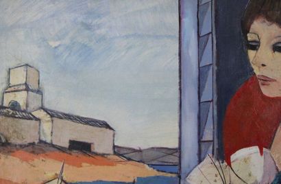 Charles Levier (1920-2003)
Woman with a bouquet,...
