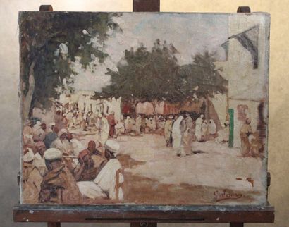Georges LE MARE (1866-1942). 
Oriental scene,...
