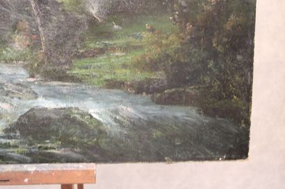 School of the XIXth century. 
The river at...