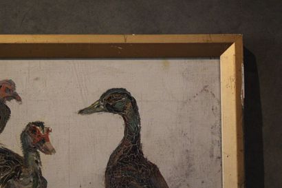 Louise GERMAIN (1874-1939)
Ducks and Peacock,...