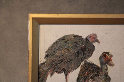 Louise GERMAIN (1874-1939)
Ducks and Peacock,...