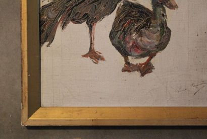 Louise GERMAIN (1874-1939)
Ducks and Peacock,...