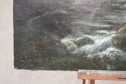 School of the XIXth century. 
The river at...
