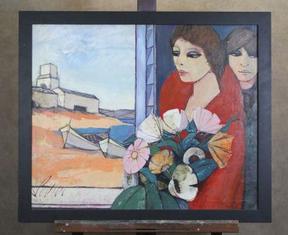 Charles Levier (1920-2003)
Woman with a bouquet,...