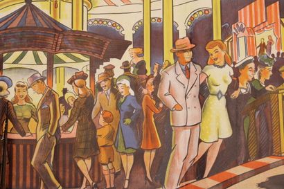 [POSTER], Original antique poster, La Fête...