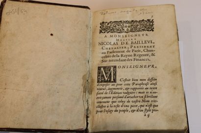 GUILLEBERT (Nicolas), Curé de Beruille, Paraphrase...