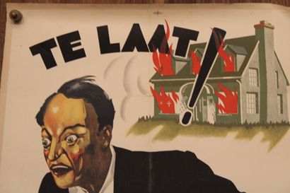[POSTER], TE LAAT, Rare old Original Poster...