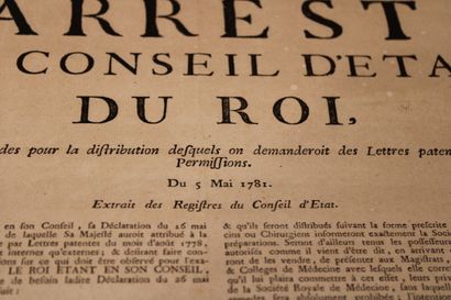[Médecine & Pharmacie XVIIIe] - Arrest du...