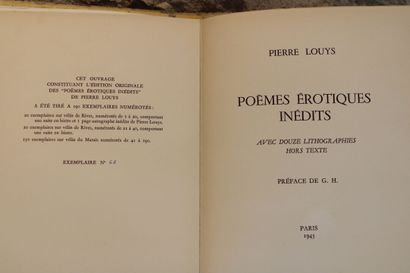 [CURIOSA], Pierre LOUYS, Poèmes Erotiques...