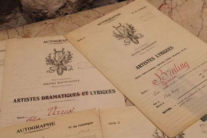 [AUTOGRAPHES], ARTISTES LYRIQUES, 12 autographes...