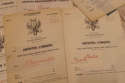 [AUTOGRAPHES], ARTISTES LYRIQUES, 12 autographes...