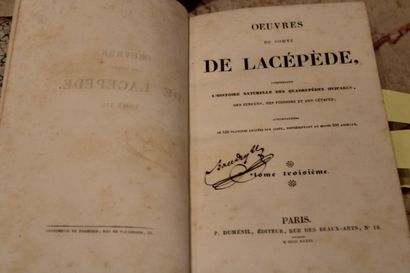 [SCIENCES], LACÉPÈDE (Comte de), OEUVRES...