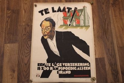 [POSTER], TE LAAT, Rare old Original Poster...