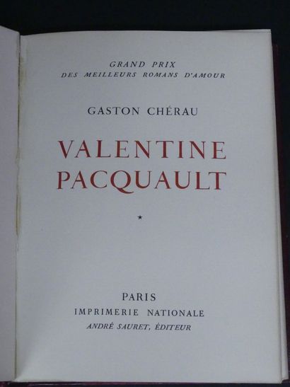 CHERAU (Gaston), Valentine PACQUAULT. Paris,...