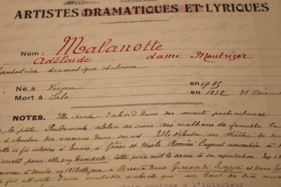 [AUTOGRAPHES], ARTISTES LYRIQUES, 12 autographes...