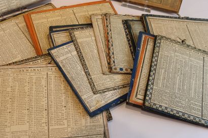 LOT d'une soixantaine d'ALMANACHS XIXe Siècle,...