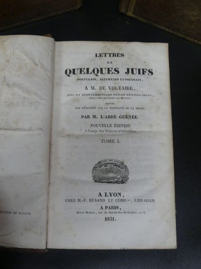 ABBE GUENEE (1717-1803), To Monsieur de VOLTAIRE,...