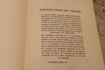 [CIRQUE], ZENDEL (Gabriel). Cirque. 25 estampes...