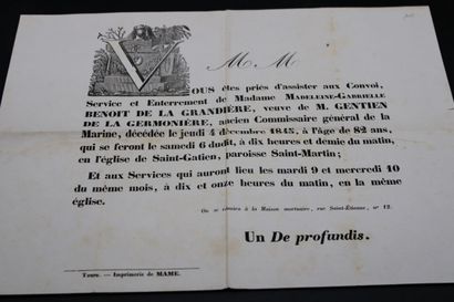 LETTRES DE FAIRE-PARTS : RARE reliure de...