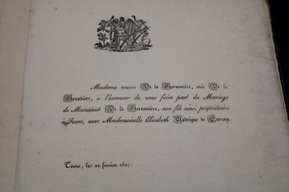 LETTRES DE FAIRE-PARTS : RARE reliure de...