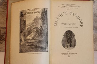 [JULES VERNE], Meeting of 3 Hachette cardboards...