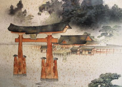 École du XXe 
Vue du sanctuaire Itsukushima-jinja,...