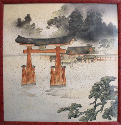 École du XXe 
Vue du sanctuaire Itsukushima-jinja,...