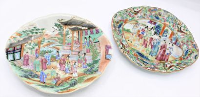 CHINE, Canton, XIXe siècle
Deux petits plats...
