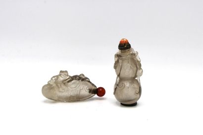 CHINE, XXe siècle
Deux flacons-tabatières...
