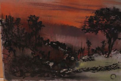 Jean BURKHALTER (1895-1982), Soleil couchant,...