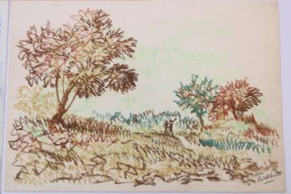 Jean BURKHALTER (1895-1982) , Paysages animés,...