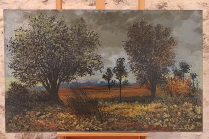 Jean BURKHALTER (1895-1982), Paysage champêtre...