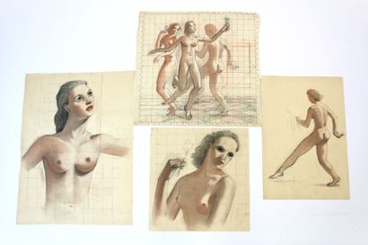 Jean BURKHALTER (1895-1982), Réunion de quatre...
